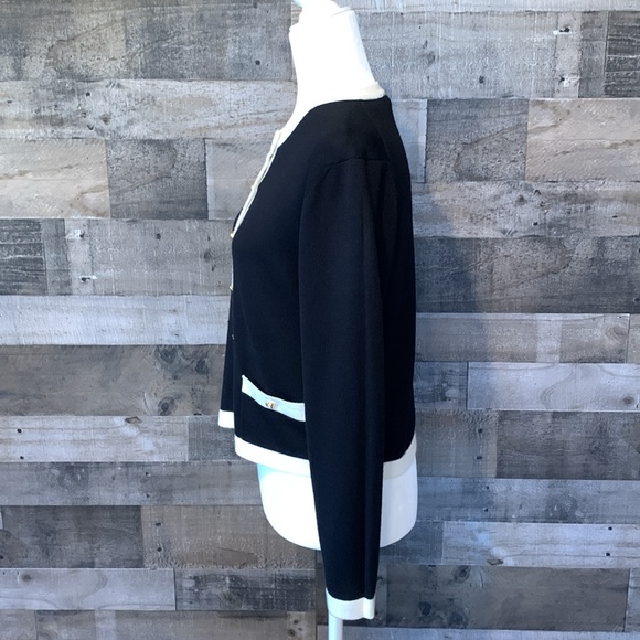 Hasting & Smith Petites black cardigan with white trim - Picture 4 of 16